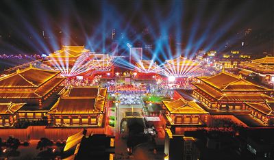 大唐不夜城夜晚图片,大唐不夜城图片夜景,大唐不夜城图片_大山谷图库