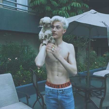 Image result for Lucky Blue Smith with dog